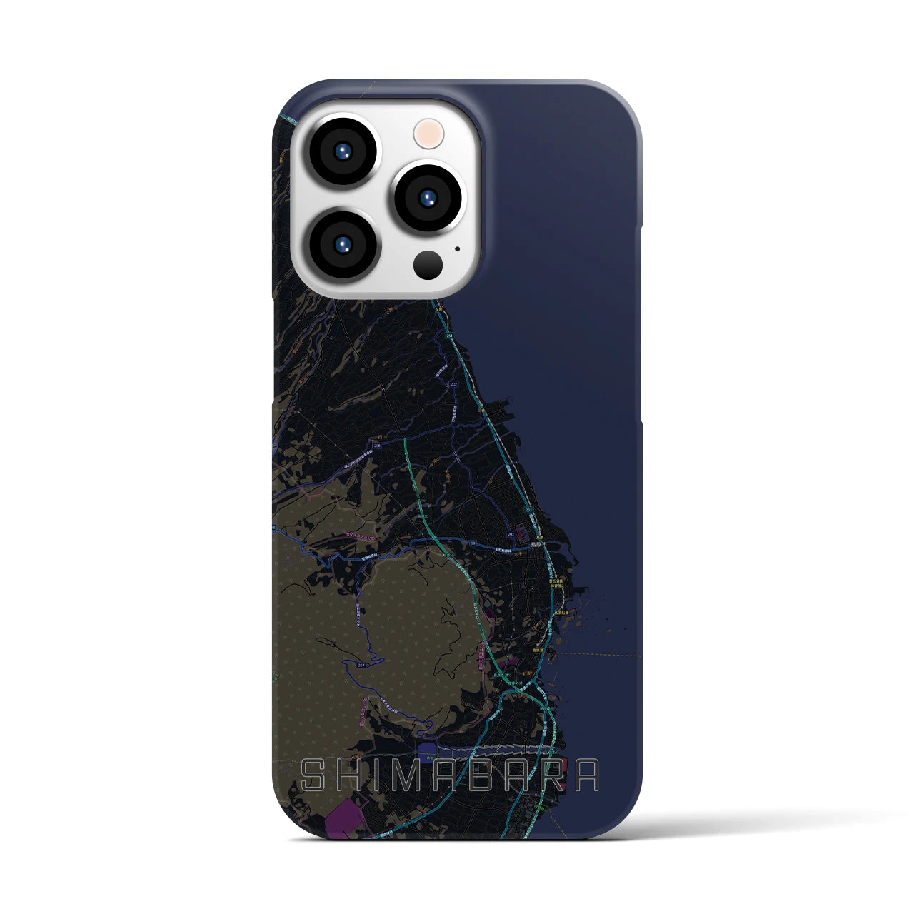 【島原(長崎県)】地図柄iPhoneケース(バックカバータイプ)