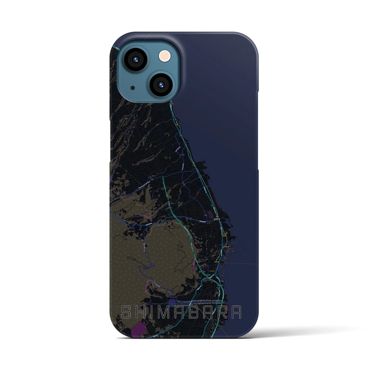 【島原(長崎県)】地図柄iPhoneケース(バックカバータイプ)