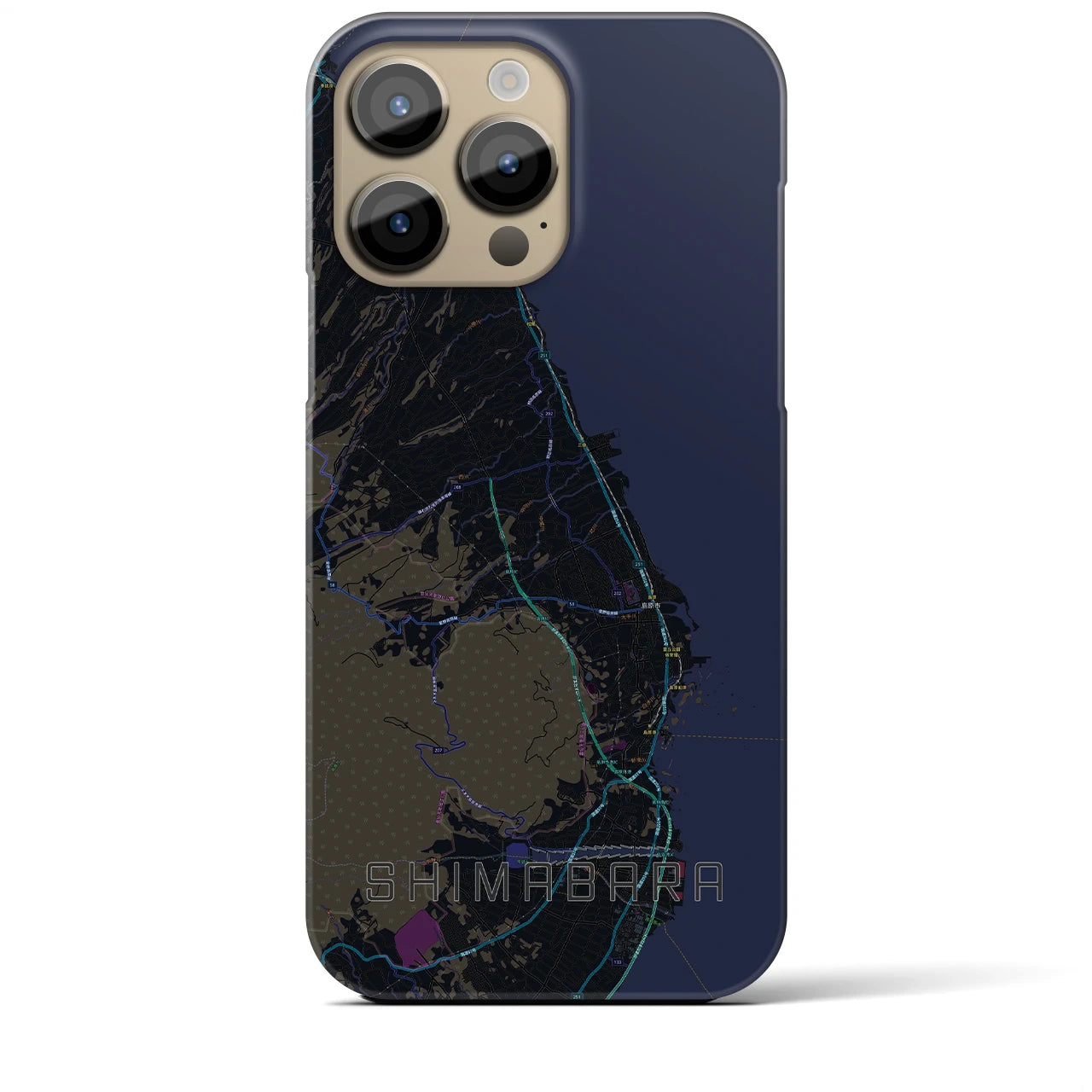 【島原(長崎県)】地図柄iPhoneケース(バックカバータイプ)