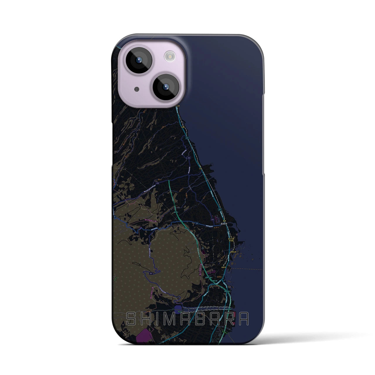 【島原(長崎県)】地図柄iPhoneケース(バックカバータイプ)