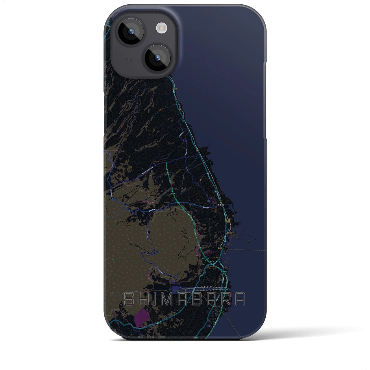 【島原(長崎県)】地図柄iPhoneケース(バックカバータイプ)