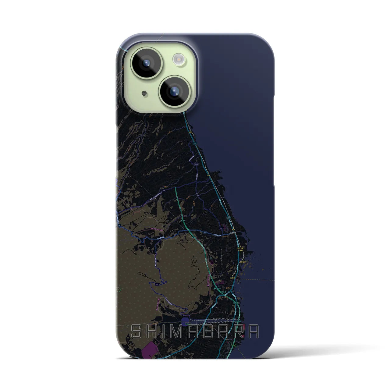【島原(長崎県)】地図柄iPhoneケース(バックカバータイプ)
