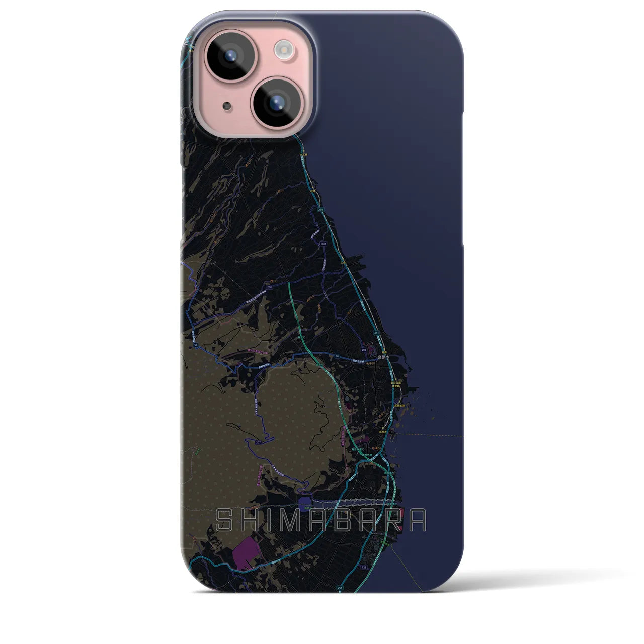【島原(長崎県)】地図柄iPhoneケース(バックカバータイプ)