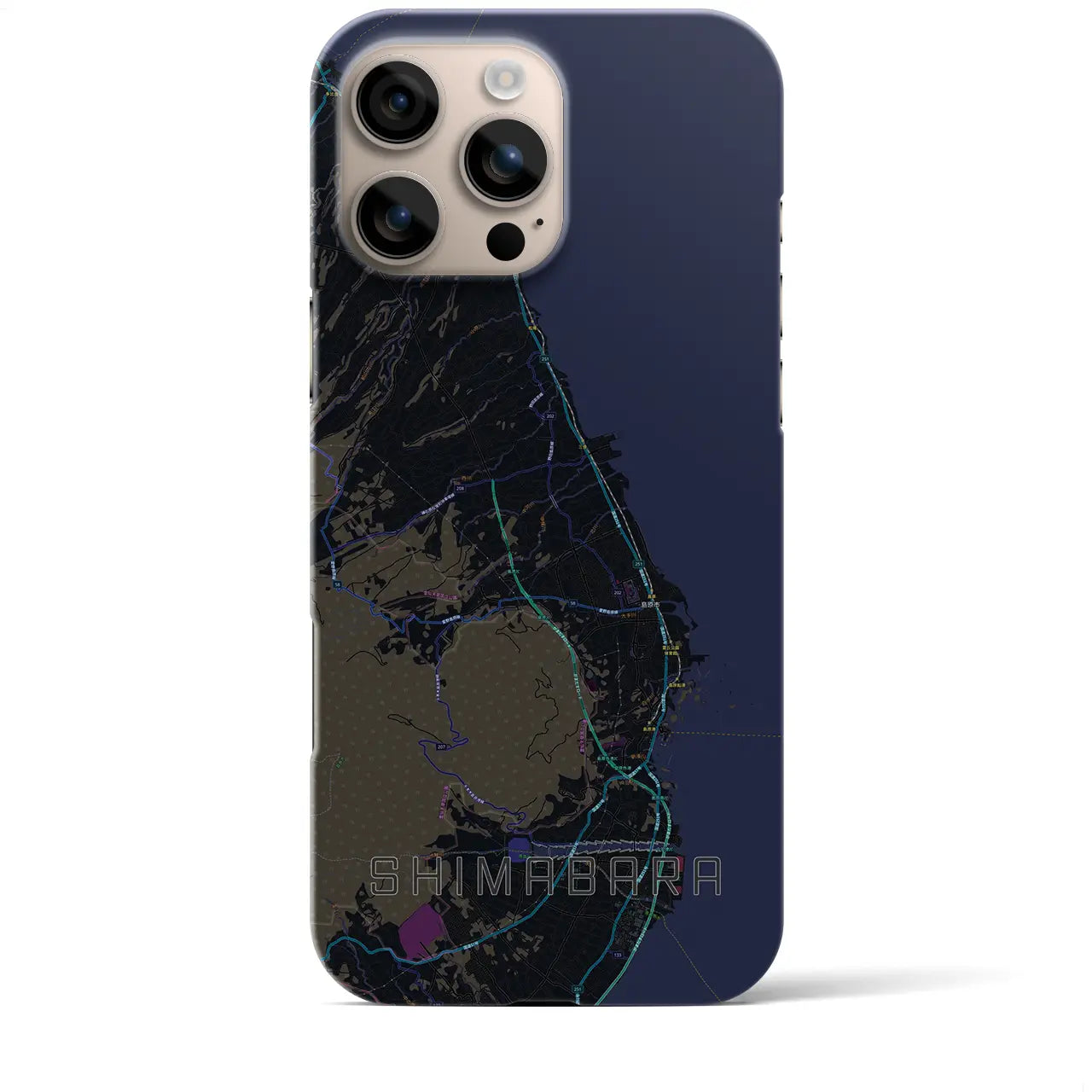 【島原(長崎県)】地図柄iPhoneケース(バックカバータイプ)