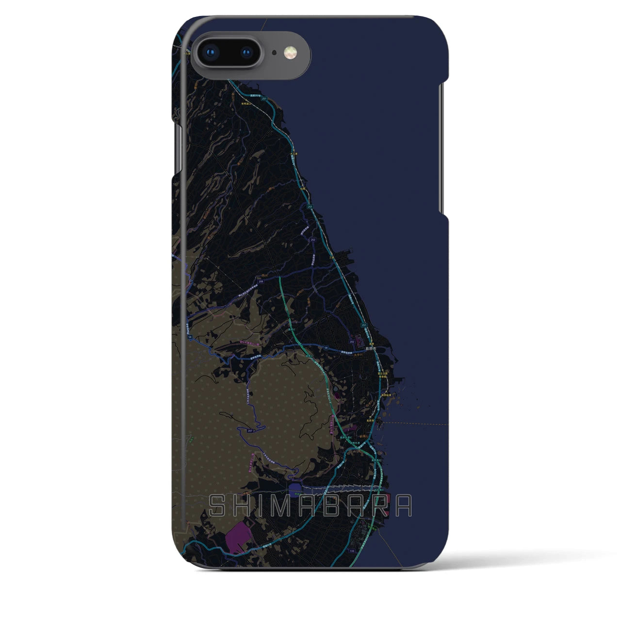 【島原(長崎県)】地図柄iPhoneケース(バックカバータイプ)