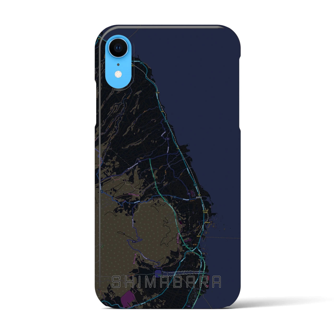 【島原(長崎県)】地図柄iPhoneケース(バックカバータイプ)