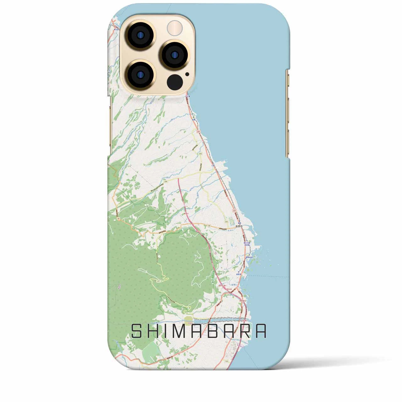 【島原(長崎県)】地図柄iPhoneケース(バックカバータイプ)
