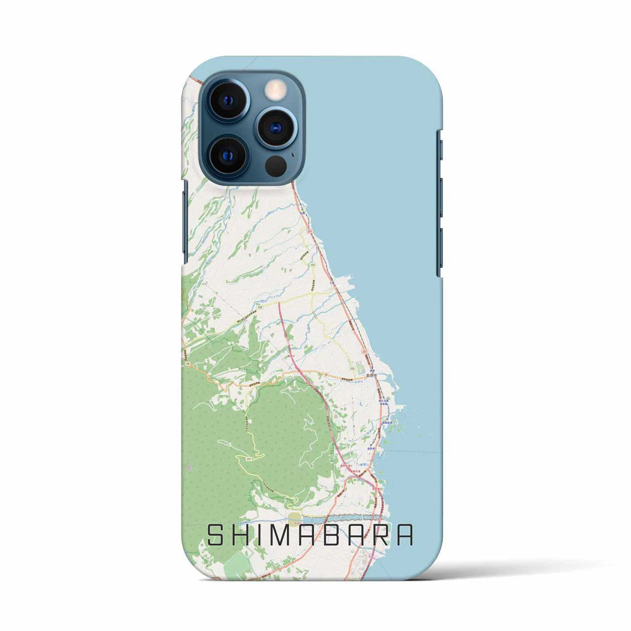 【島原(長崎県)】地図柄iPhoneケース(バックカバータイプ)