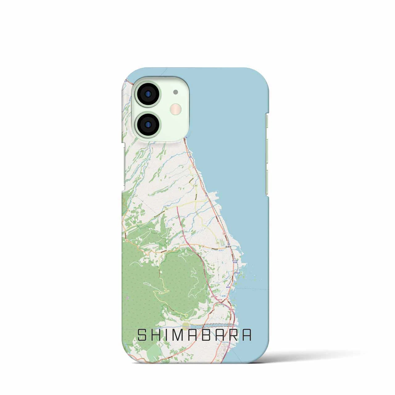 【島原(長崎県)】地図柄iPhoneケース(バックカバータイプ)