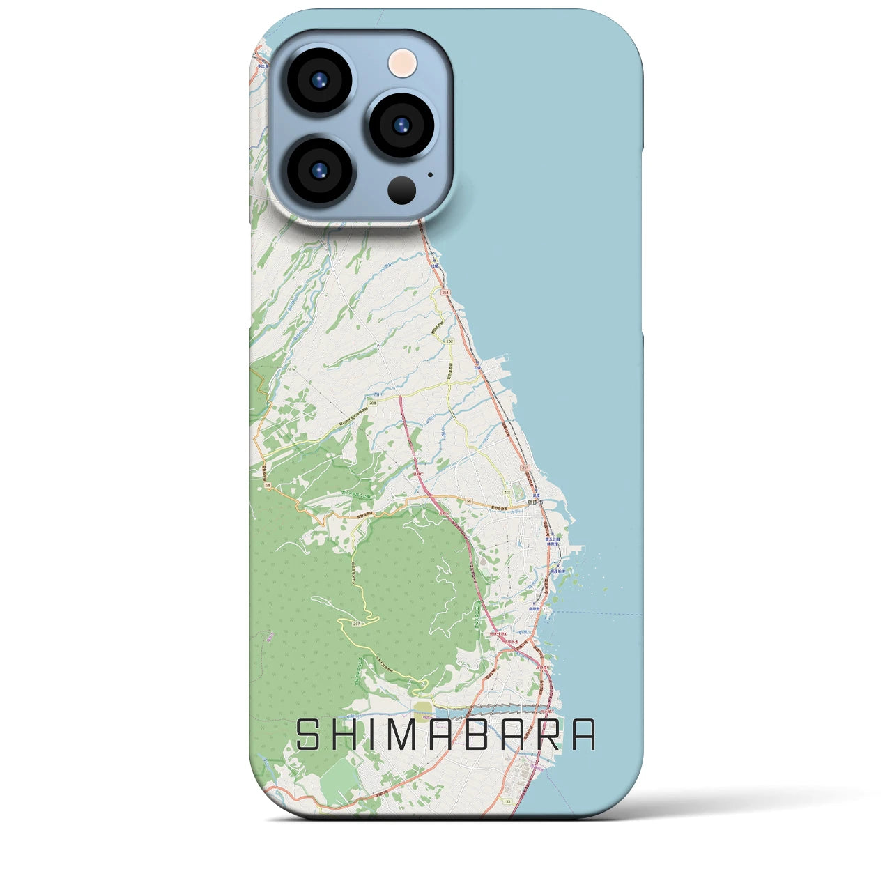 【島原(長崎県)】地図柄iPhoneケース(バックカバータイプ)