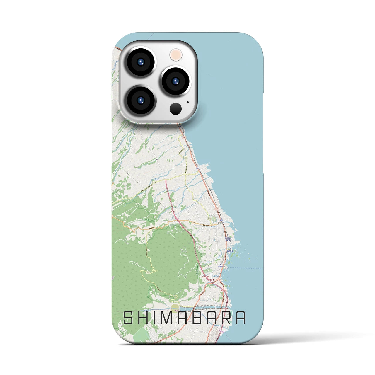 【島原(長崎県)】地図柄iPhoneケース(バックカバータイプ)