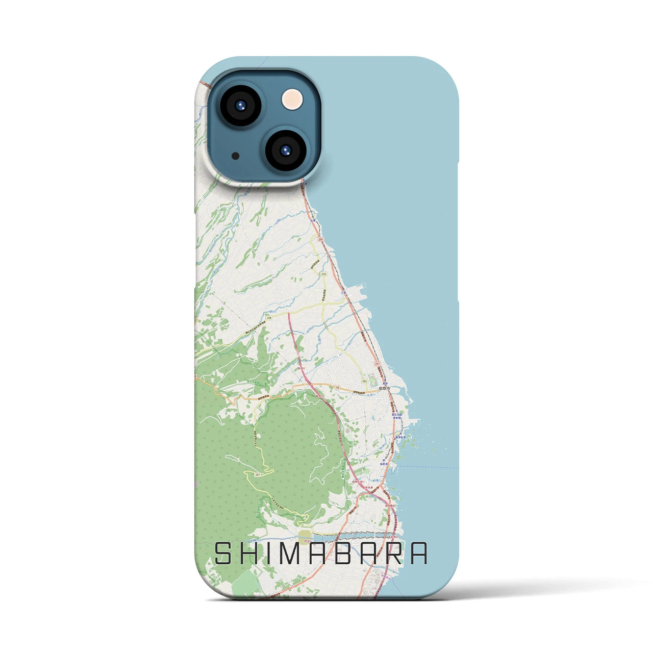 【島原(長崎県)】地図柄iPhoneケース(バックカバータイプ)