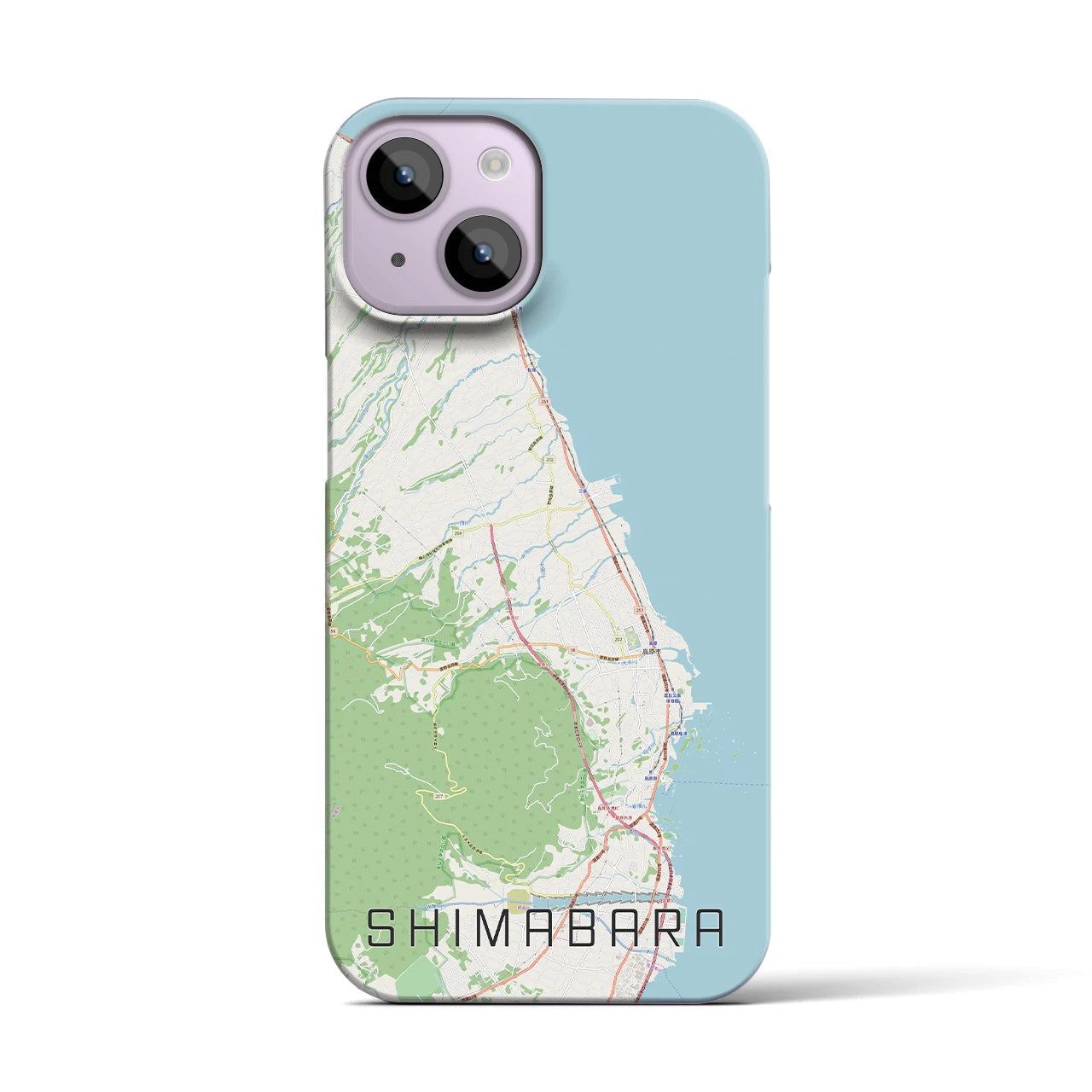 【島原(長崎県)】地図柄iPhoneケース(バックカバータイプ)