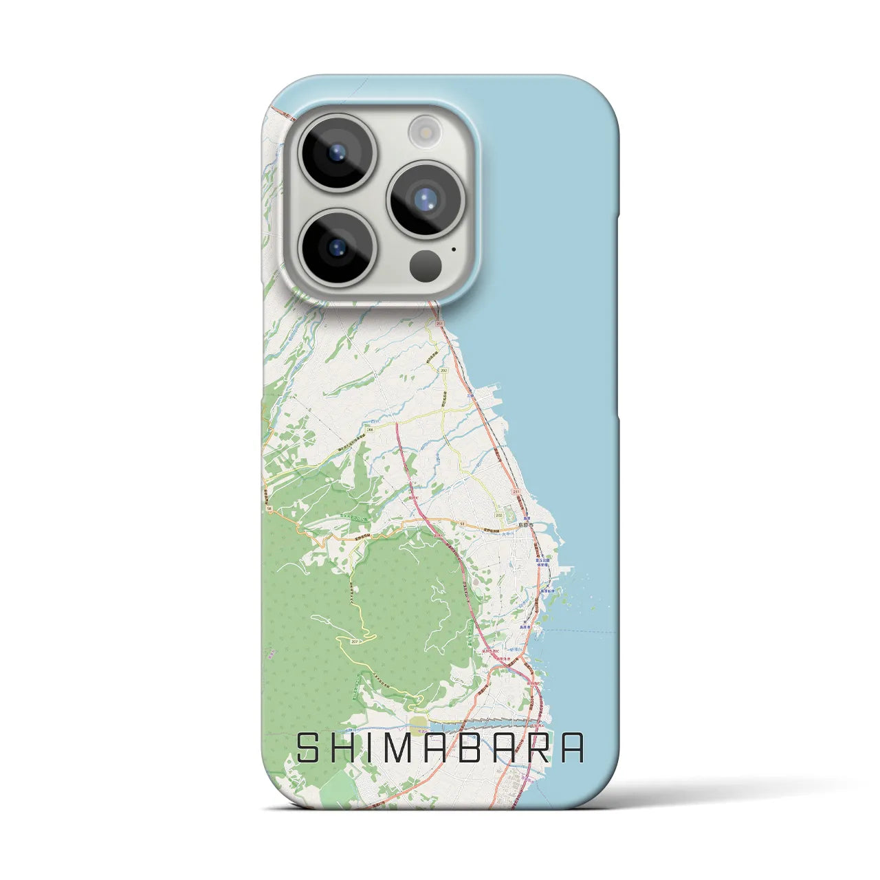【島原(長崎県)】地図柄iPhoneケース(バックカバータイプ)
