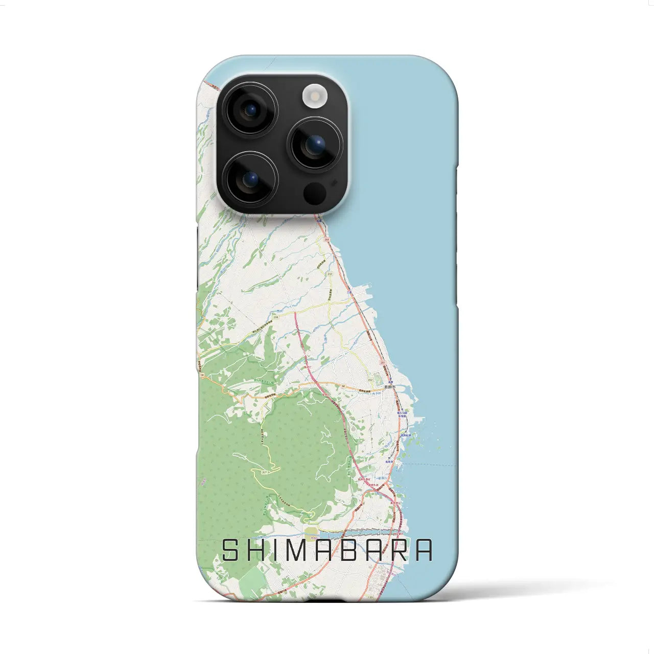 【島原(長崎県)】地図柄iPhoneケース(バックカバータイプ)