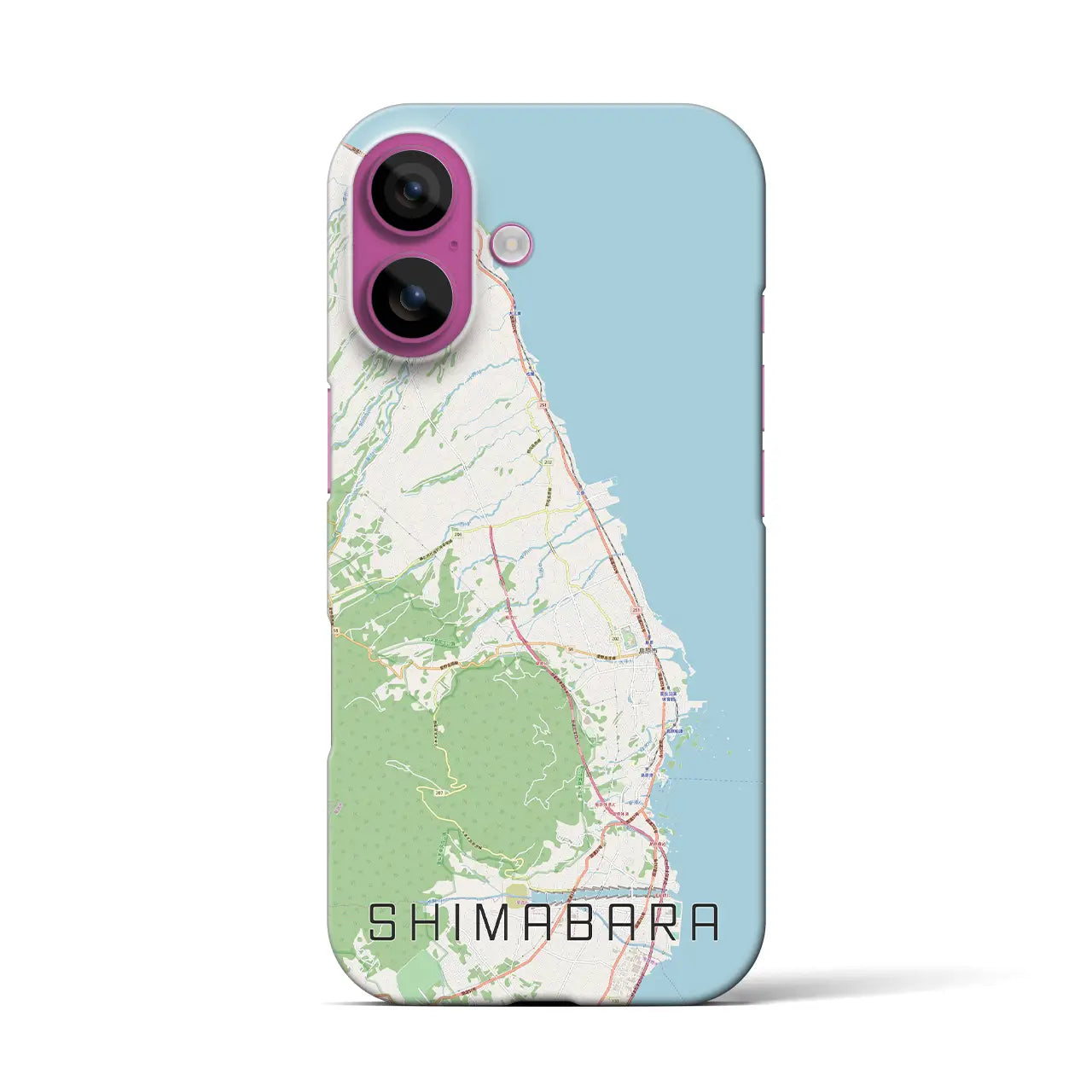 【島原(長崎県)】地図柄iPhoneケース(バックカバータイプ)