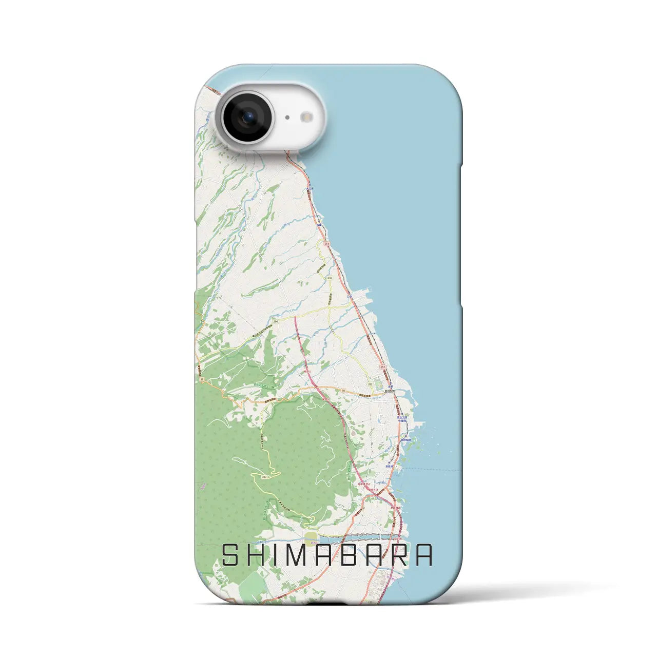 【島原(長崎県)】地図柄iPhoneケース(バックカバータイプ)