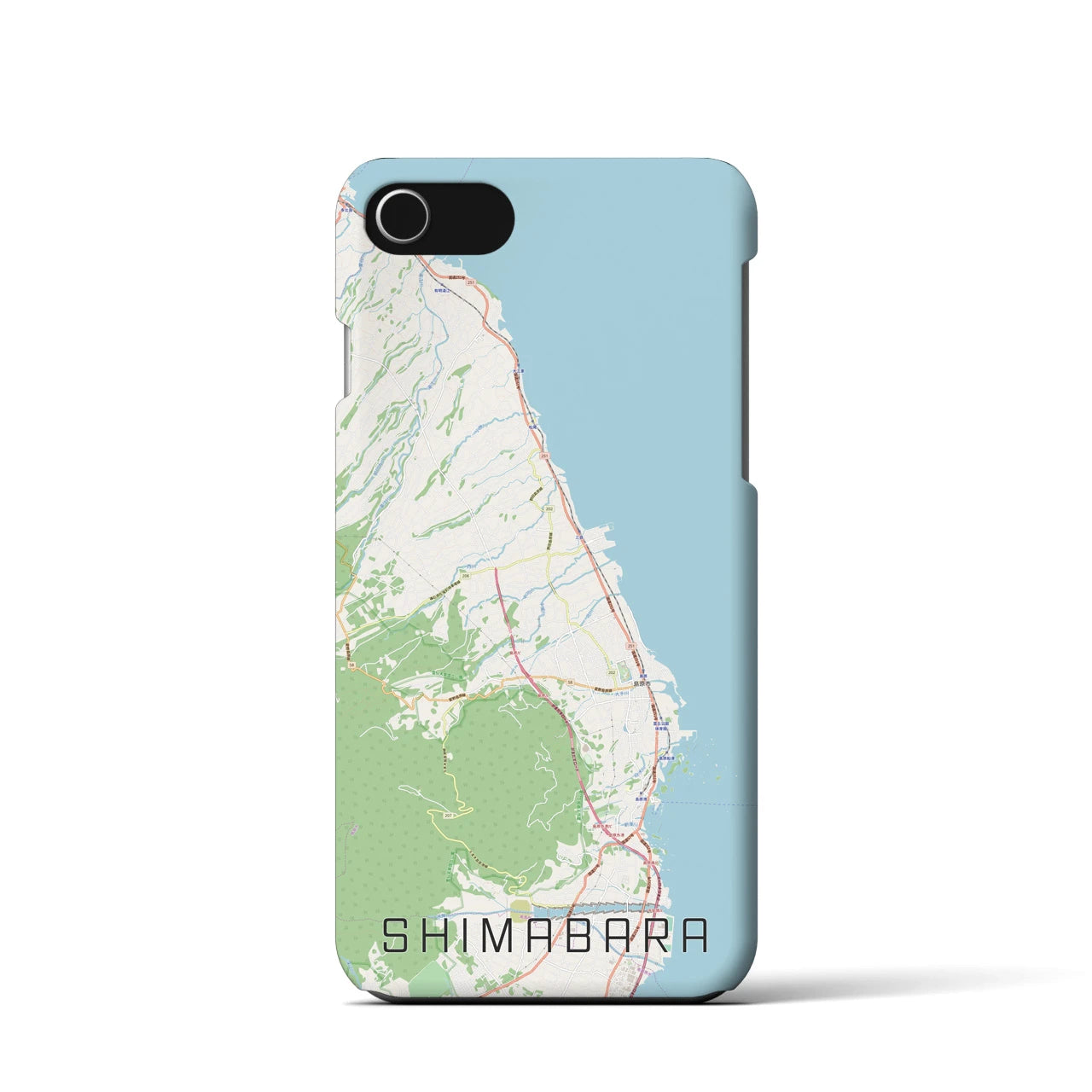 【島原(長崎県)】地図柄iPhoneケース(バックカバータイプ)