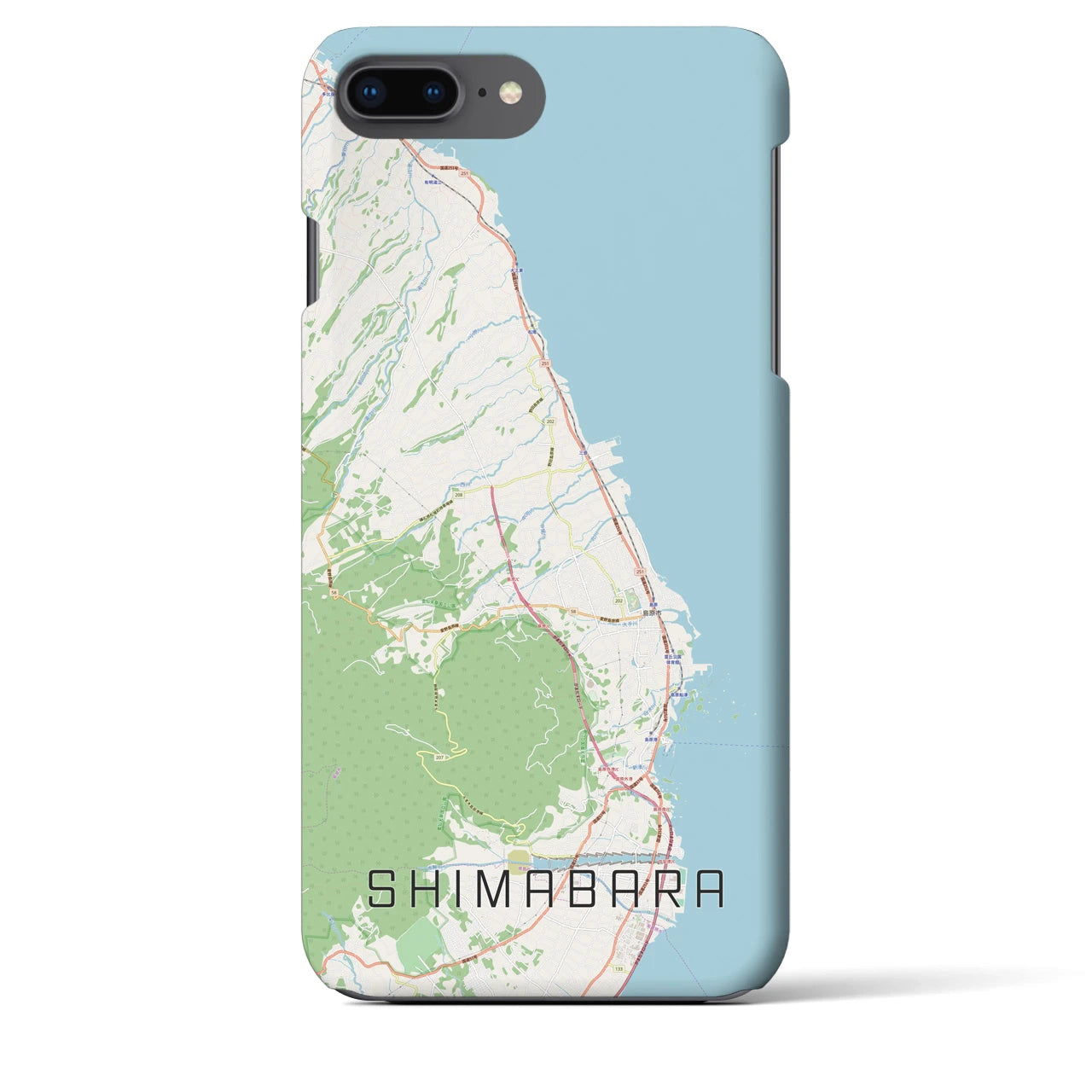 【島原(長崎県)】地図柄iPhoneケース(バックカバータイプ)