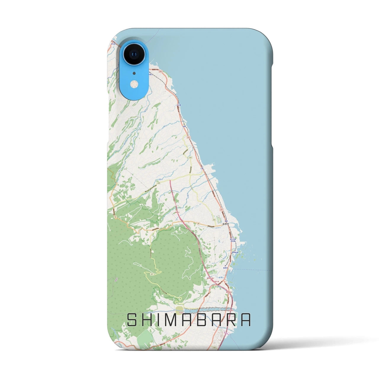 【島原(長崎県)】地図柄iPhoneケース(バックカバータイプ)