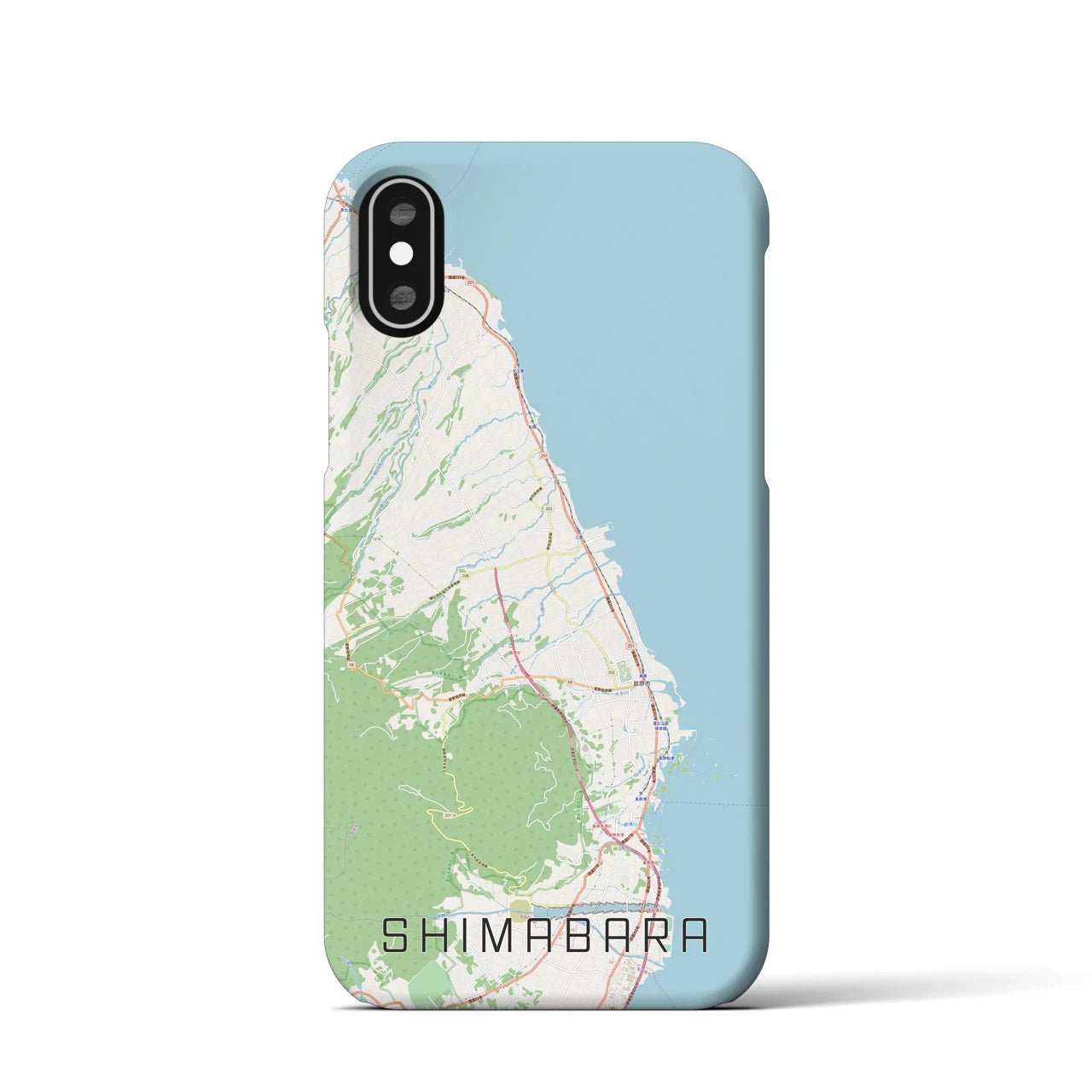 【島原(長崎県)】地図柄iPhoneケース(バックカバータイプ)
