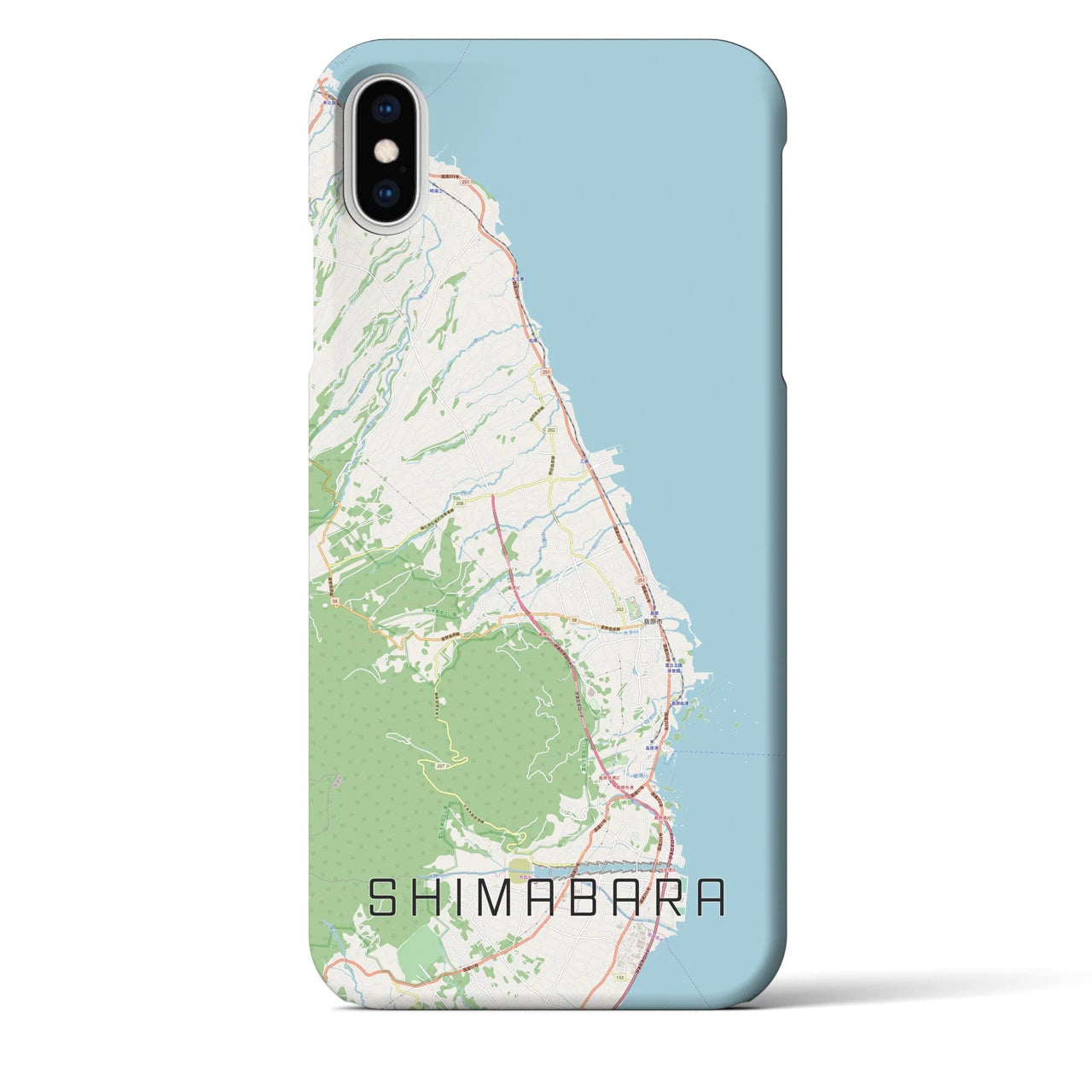 【島原(長崎県)】地図柄iPhoneケース(バックカバータイプ)