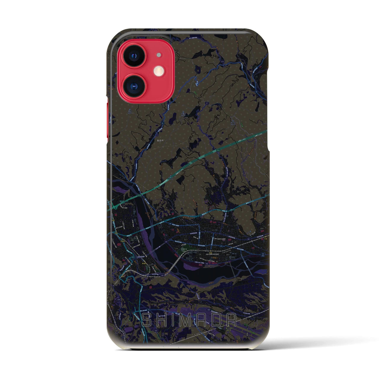 【島田(静岡県)】地図柄iPhoneケース(バックカバータイプ)