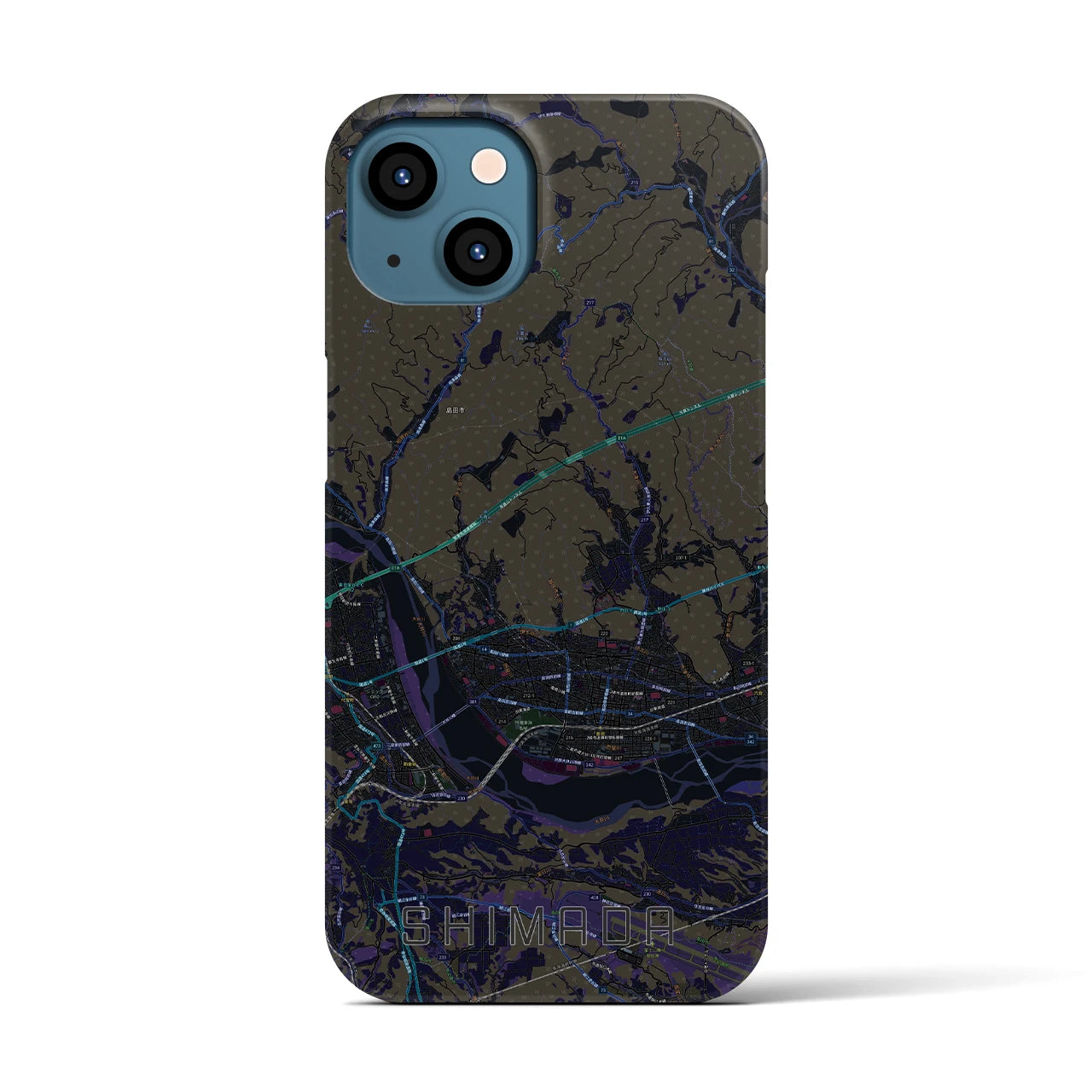 【島田(静岡県)】地図柄iPhoneケース(バックカバータイプ)