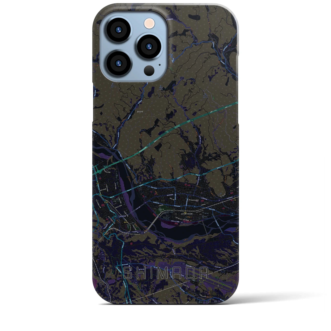 【島田(静岡県)】地図柄iPhoneケース(バックカバータイプ)