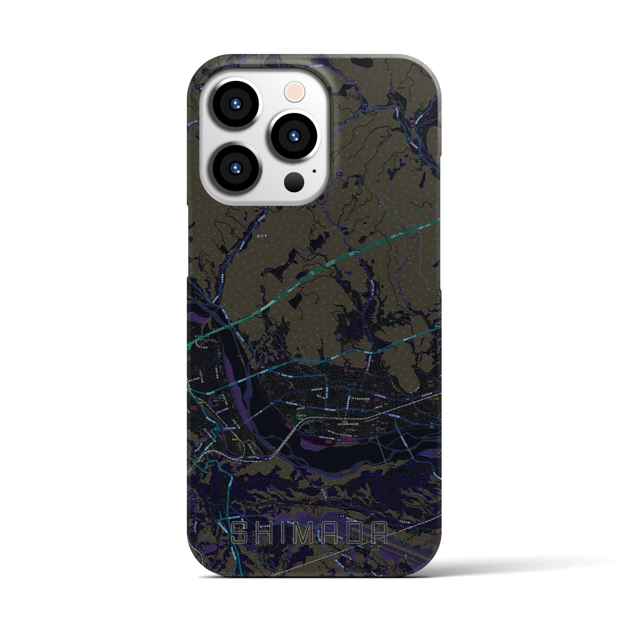 【島田(静岡県)】地図柄iPhoneケース(バックカバータイプ)