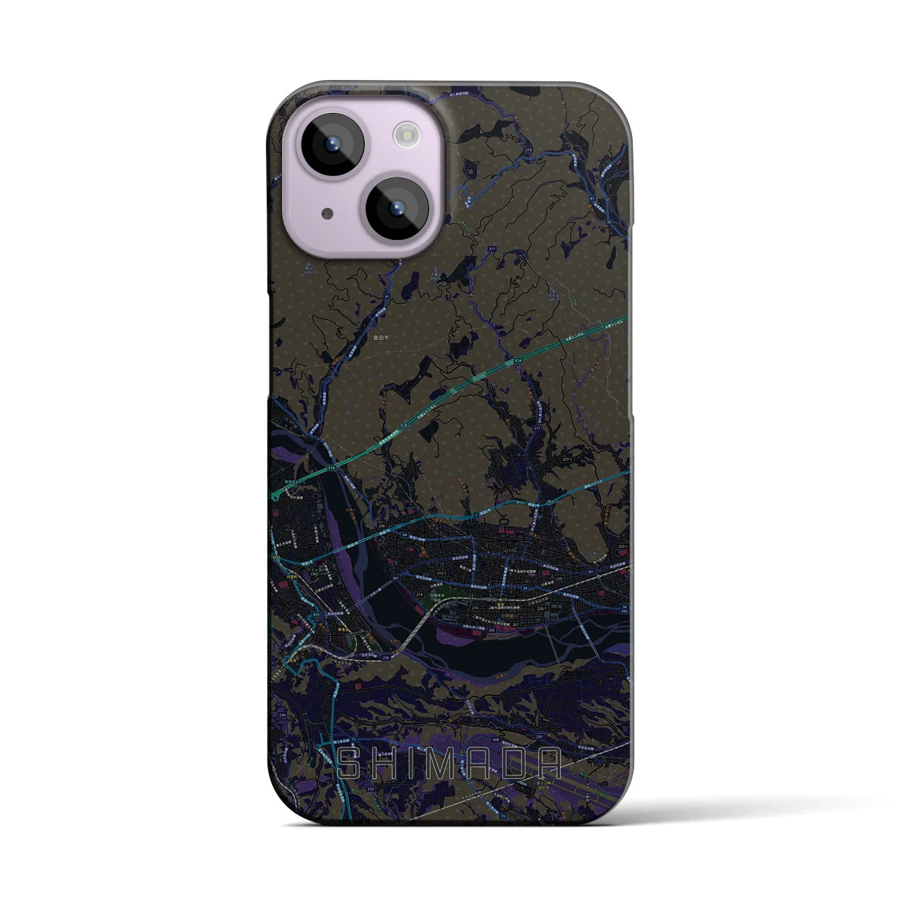 【島田(静岡県)】地図柄iPhoneケース(バックカバータイプ)
