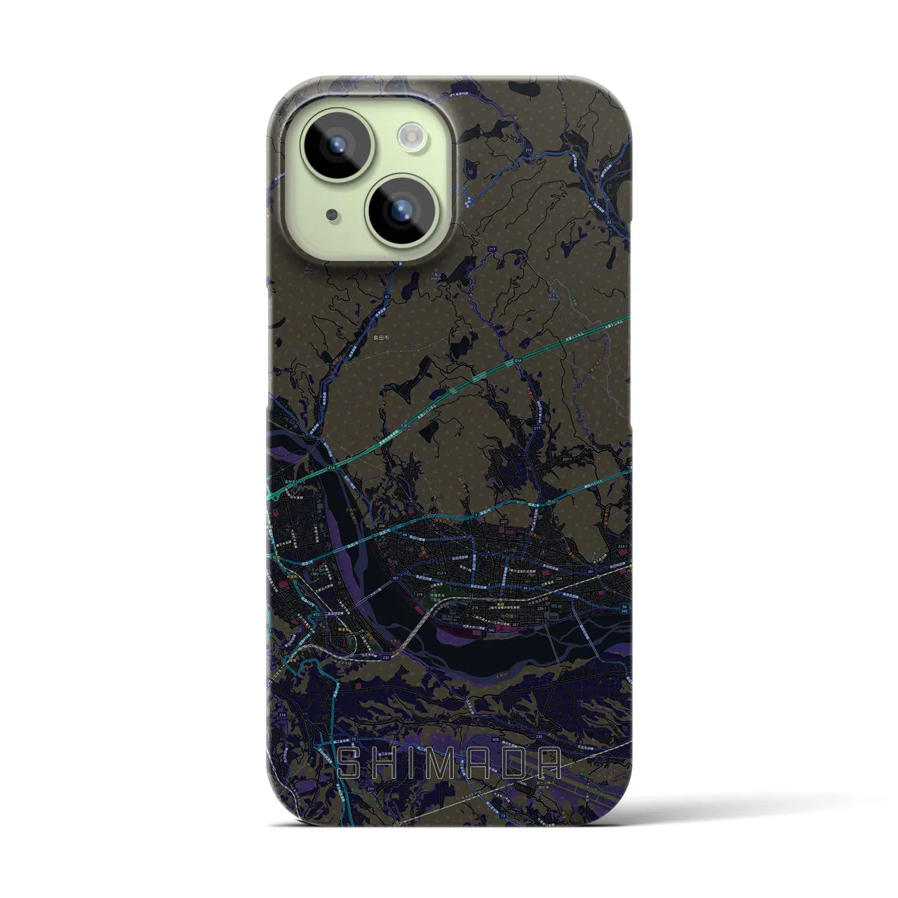 【島田(静岡県)】地図柄iPhoneケース(バックカバータイプ)