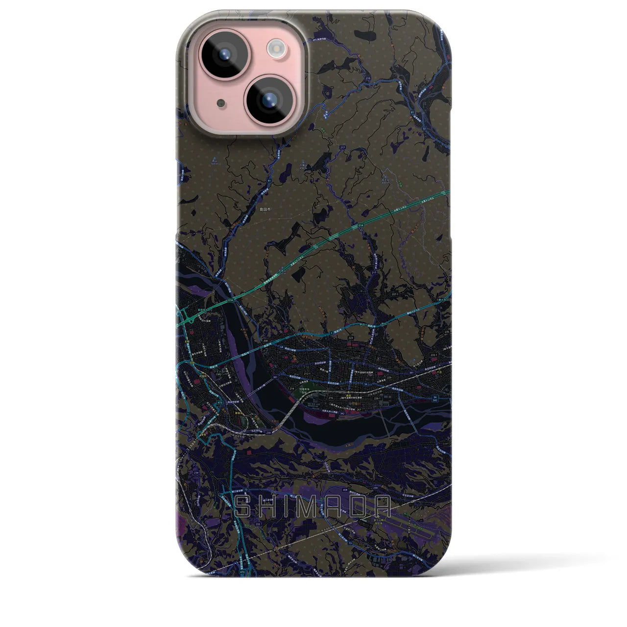 【島田(静岡県)】地図柄iPhoneケース(バックカバータイプ)