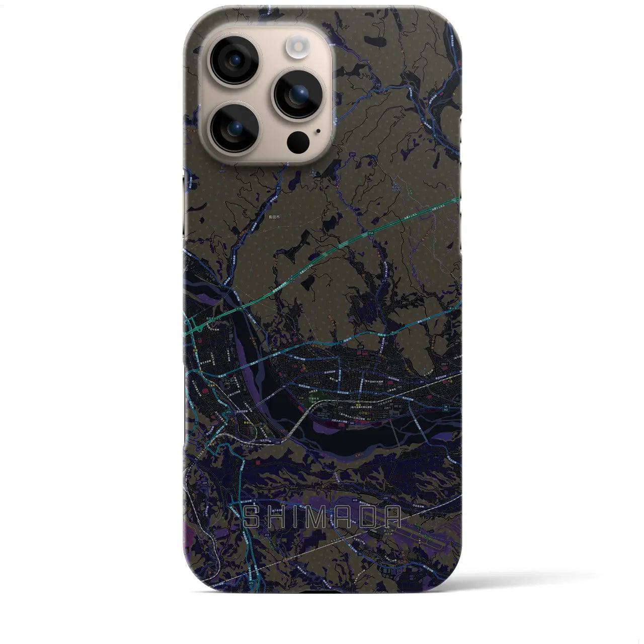 【島田(静岡県)】地図柄iPhoneケース(バックカバータイプ)