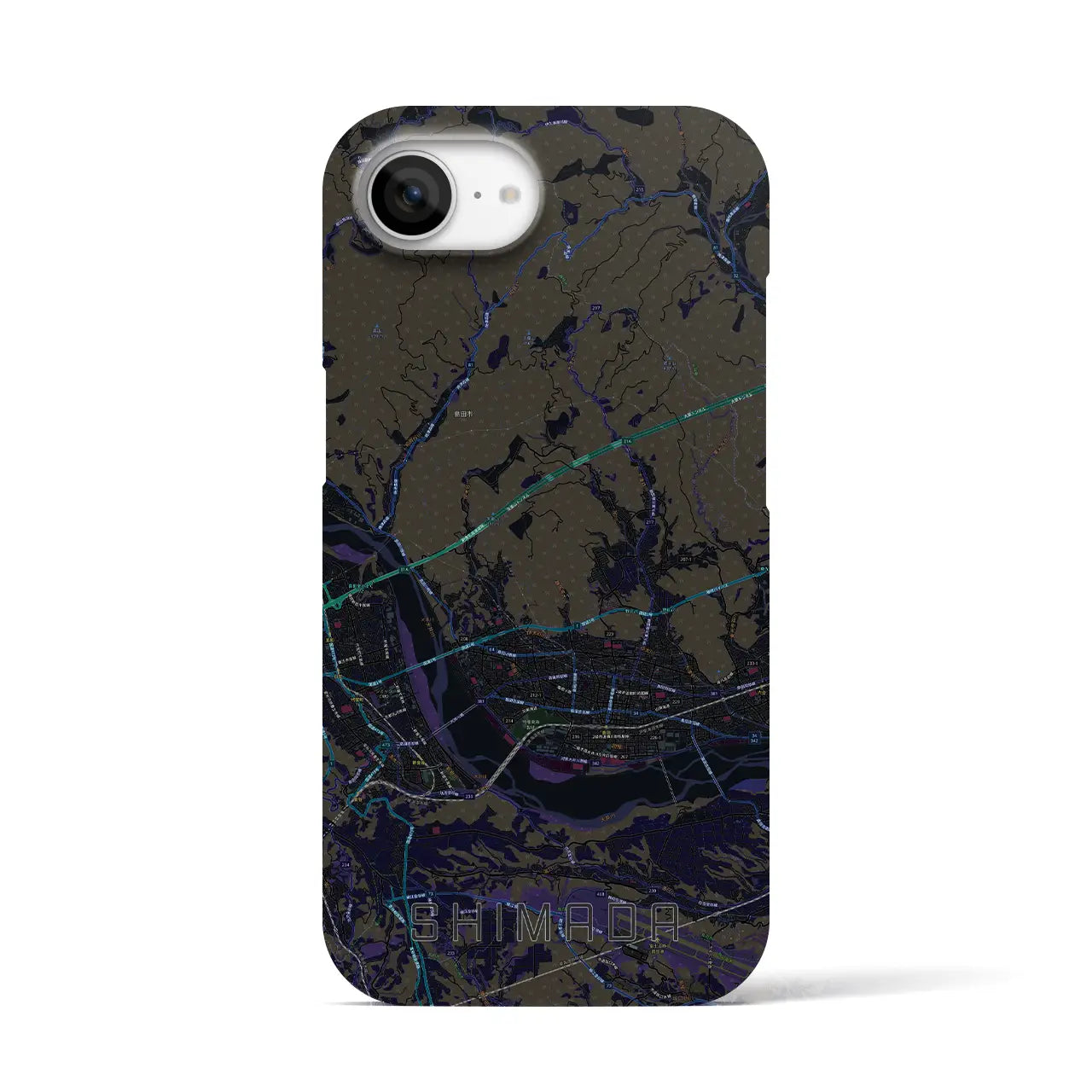 【島田(静岡県)】地図柄iPhoneケース(バックカバータイプ)
