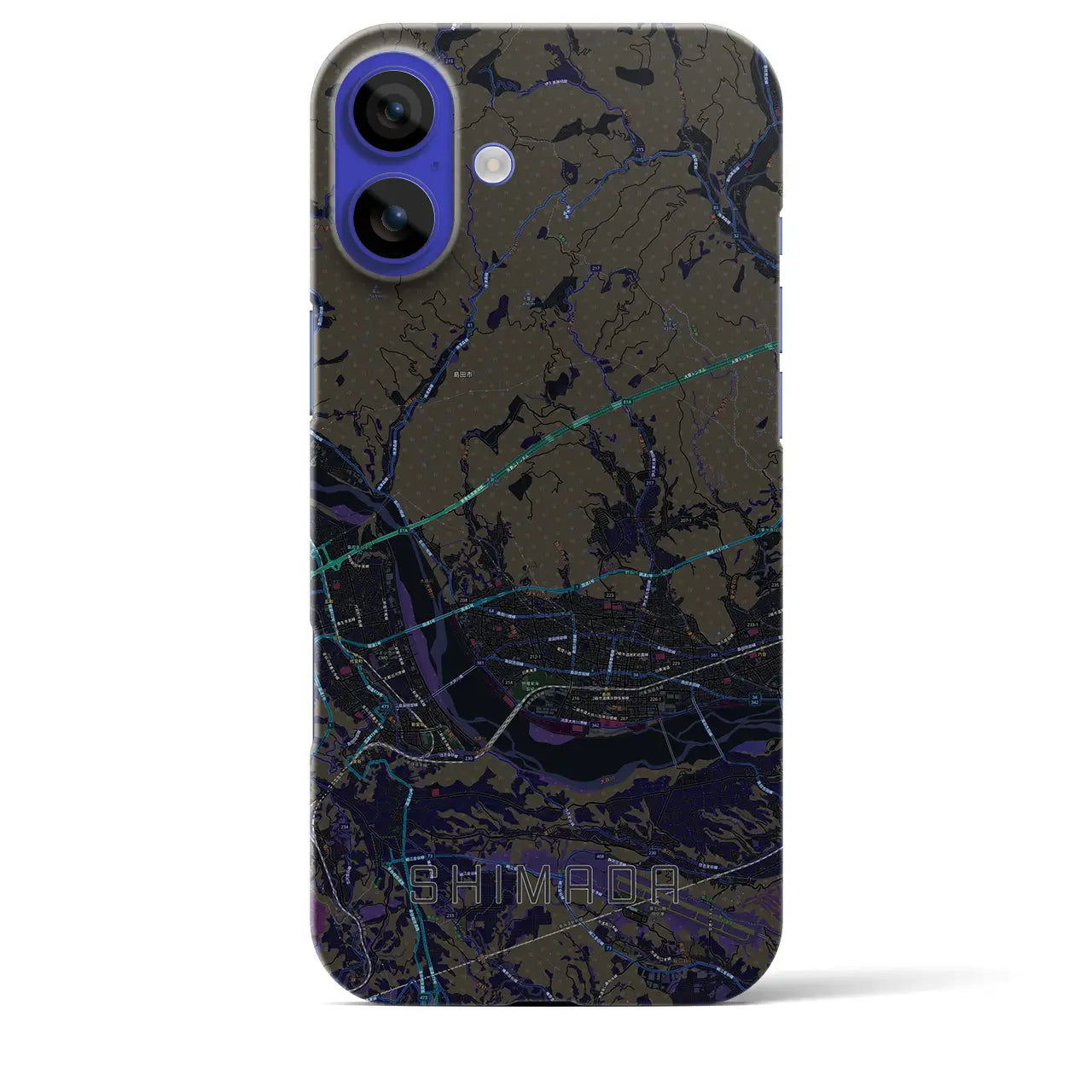 【島田(静岡県)】地図柄iPhoneケース(バックカバータイプ)