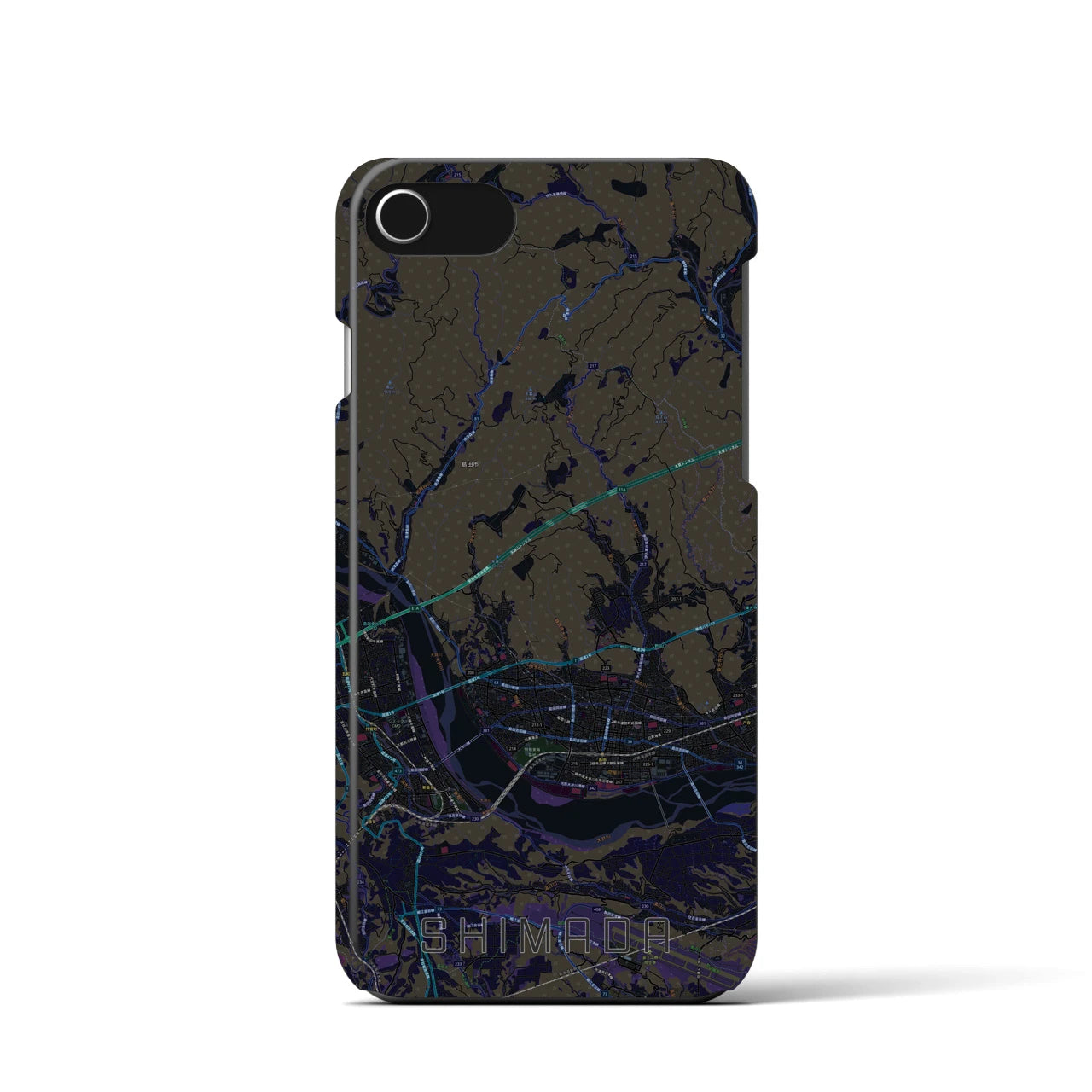 【島田(静岡県)】地図柄iPhoneケース(バックカバータイプ)