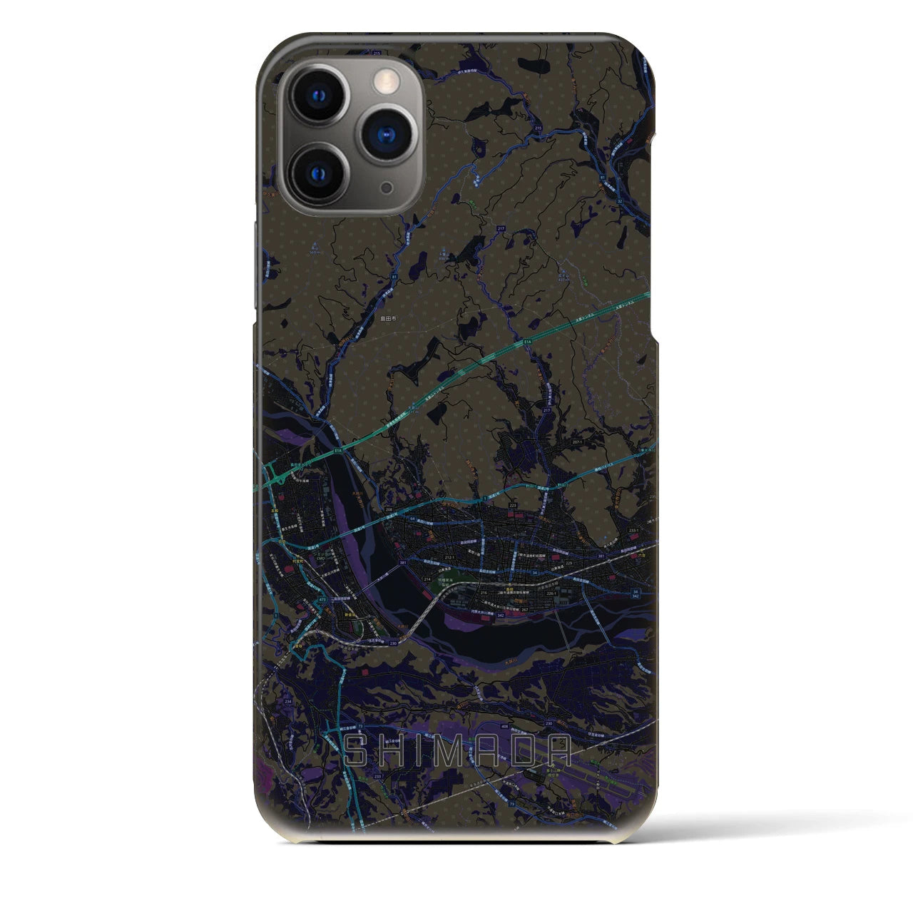 【島田(静岡県)】地図柄iPhoneケース(バックカバータイプ)