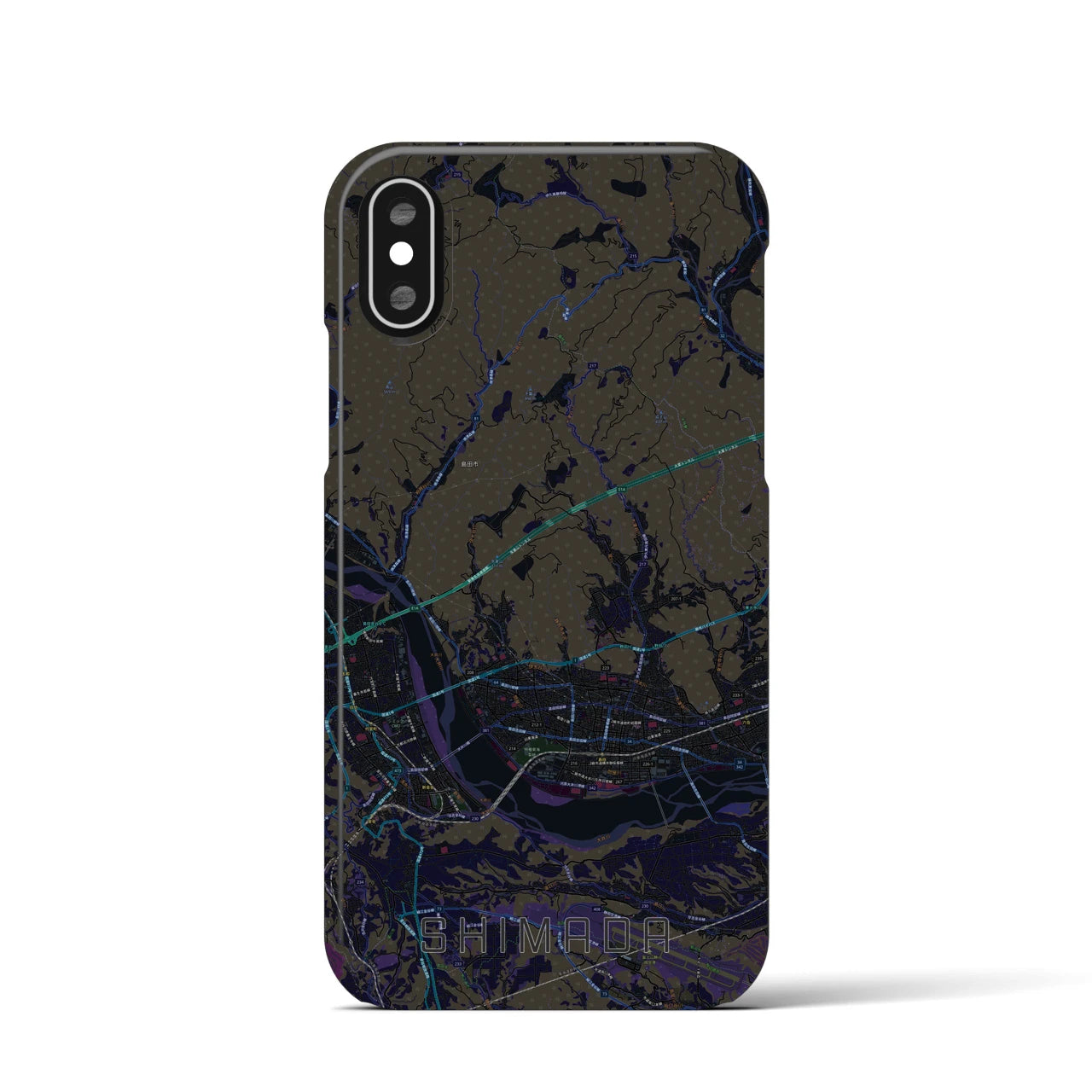 【島田(静岡県)】地図柄iPhoneケース(バックカバータイプ)