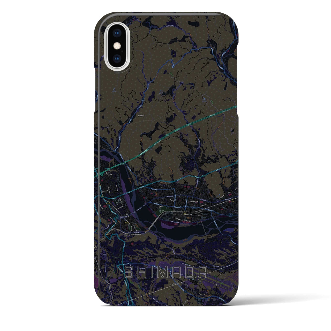 【島田(静岡県)】地図柄iPhoneケース(バックカバータイプ)