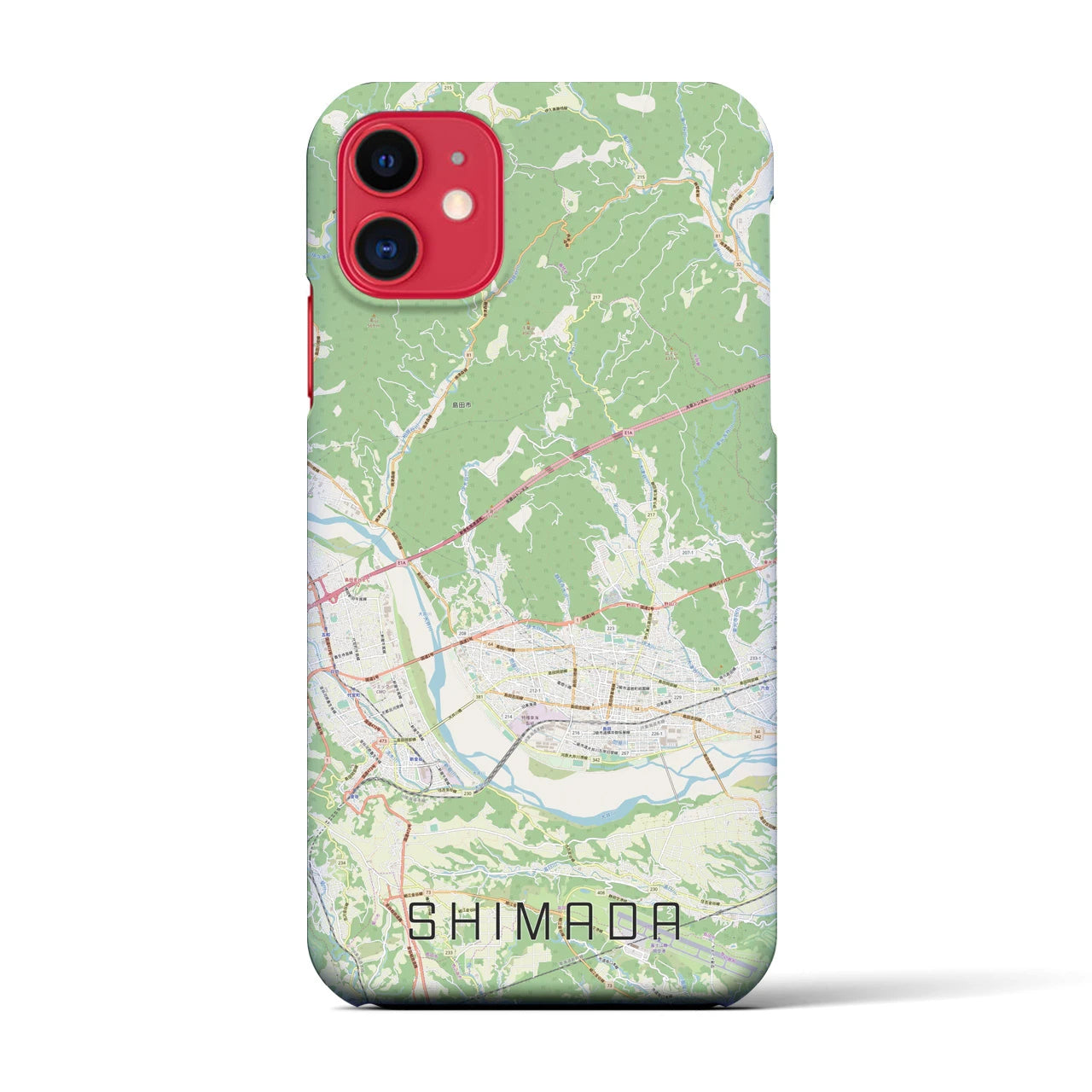 【島田(静岡県)】地図柄iPhoneケース(バックカバータイプ)