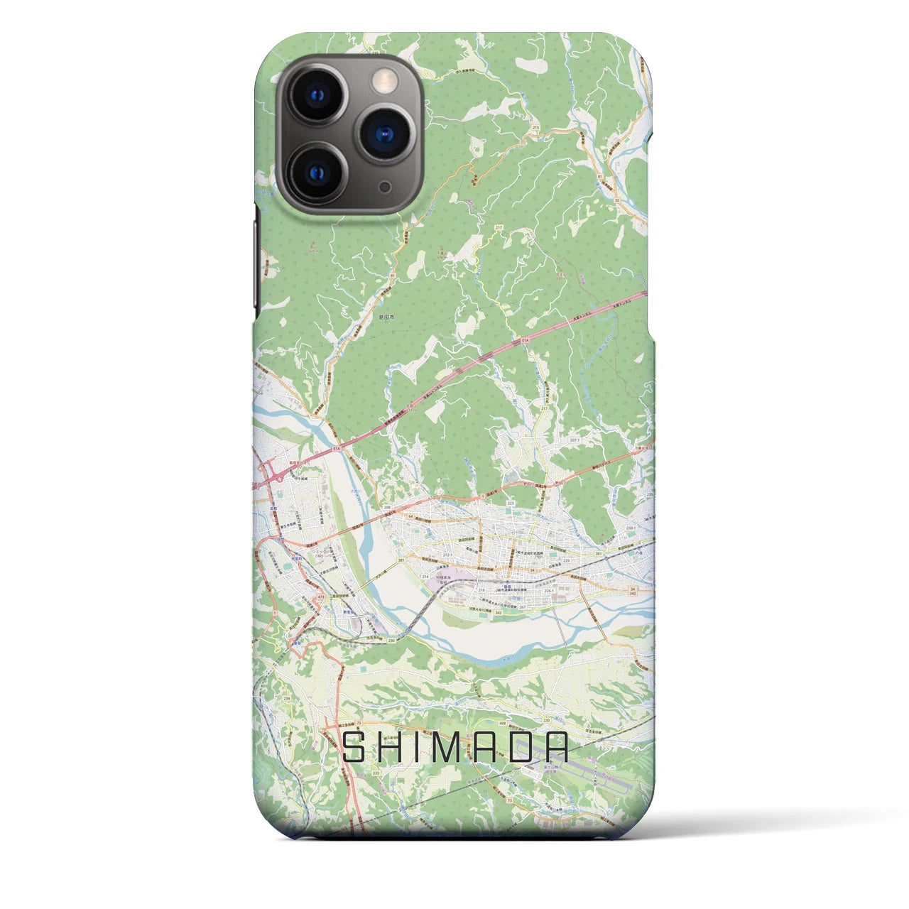 【島田(静岡県)】地図柄iPhoneケース(バックカバータイプ)