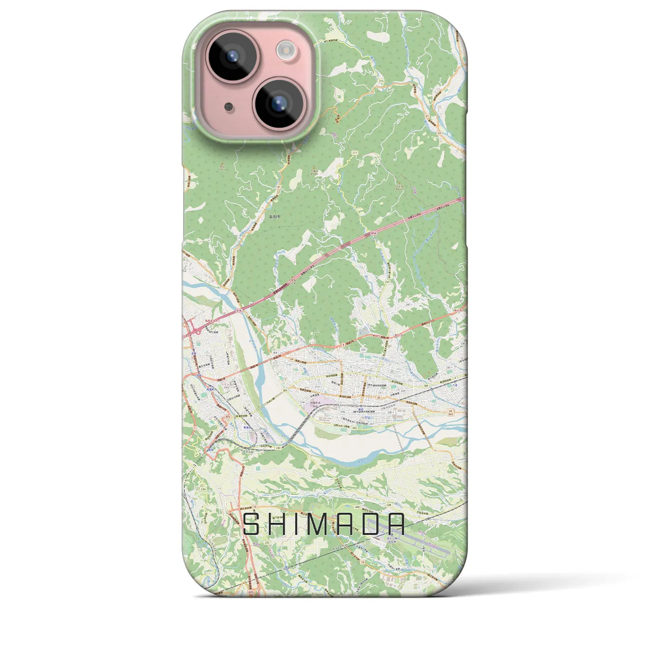 【島田(静岡県)】地図柄iPhoneケース(バックカバータイプ)