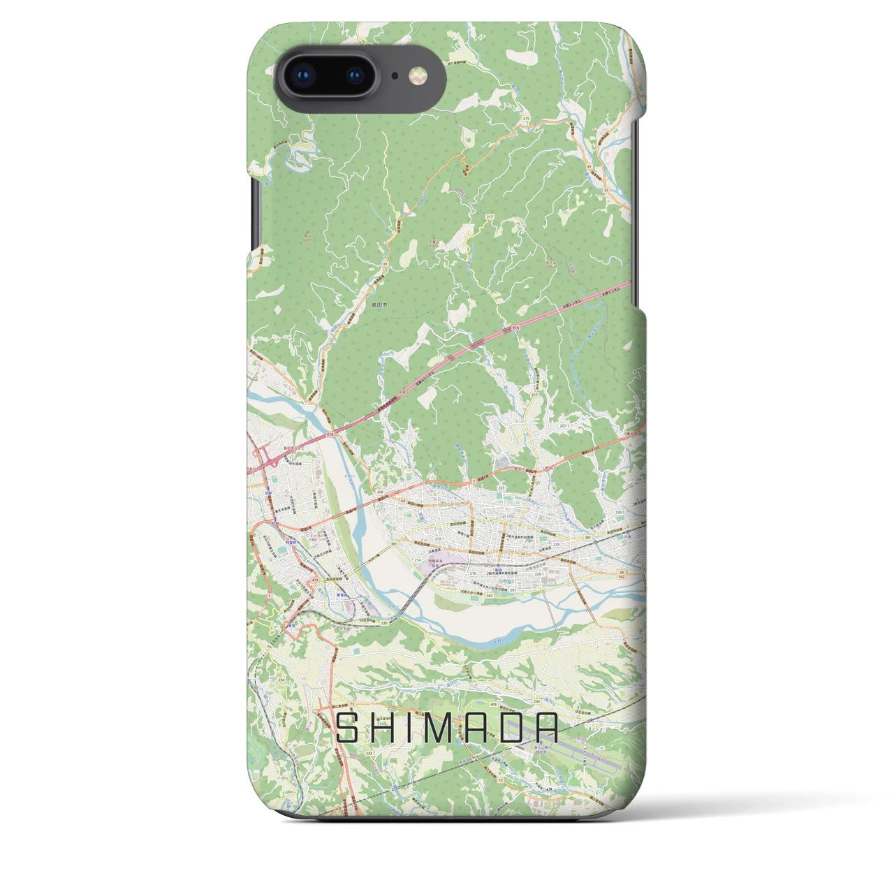 【島田(静岡県)】地図柄iPhoneケース(バックカバータイプ)