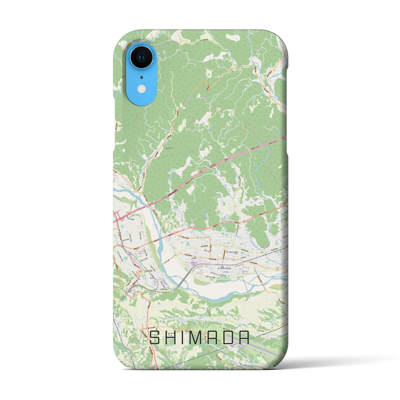 【島田(静岡県)】地図柄iPhoneケース(バックカバータイプ)