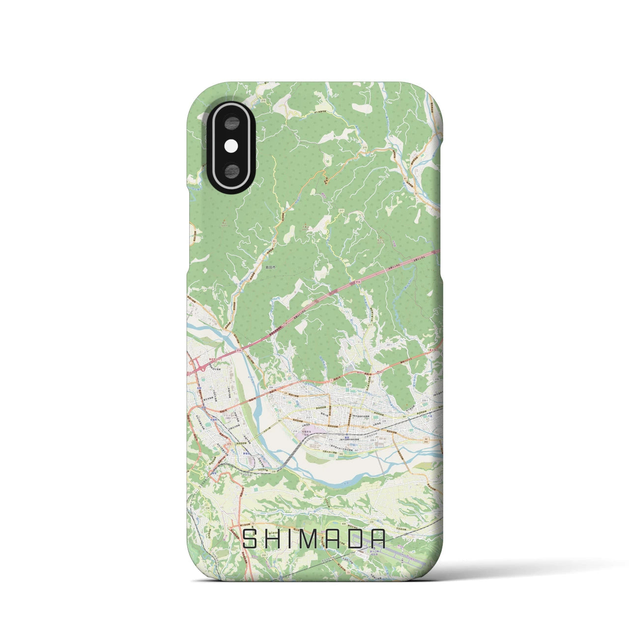 【島田(静岡県)】地図柄iPhoneケース(バックカバータイプ)