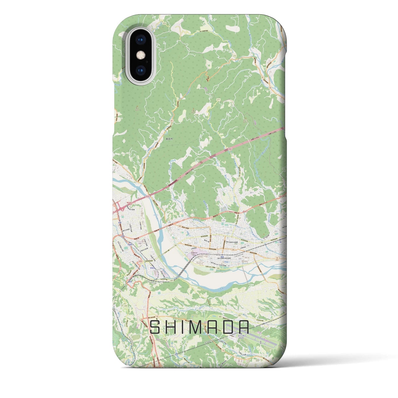 【島田(静岡県)】地図柄iPhoneケース(バックカバータイプ)