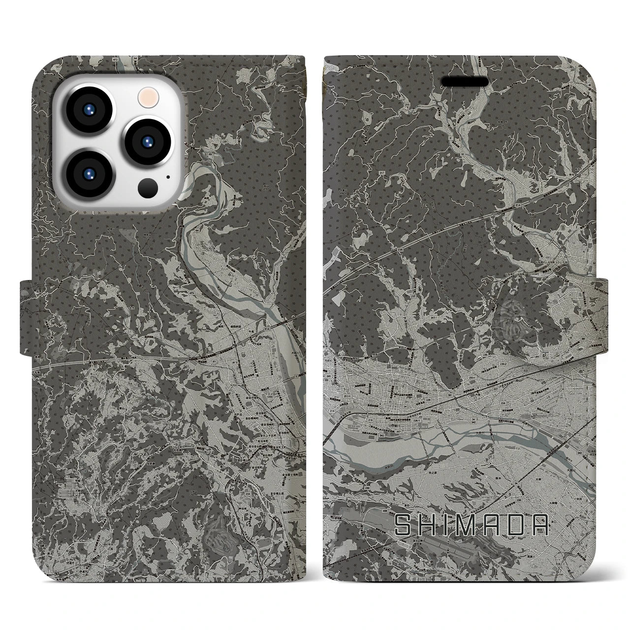 【島田(静岡県)】地図柄iPhoneケース(手帳タイプ)