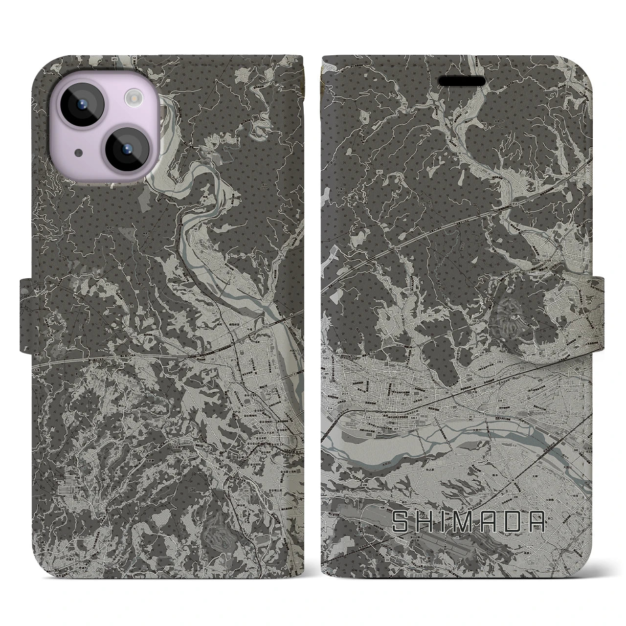 【島田(静岡県)】地図柄iPhoneケース(手帳タイプ)