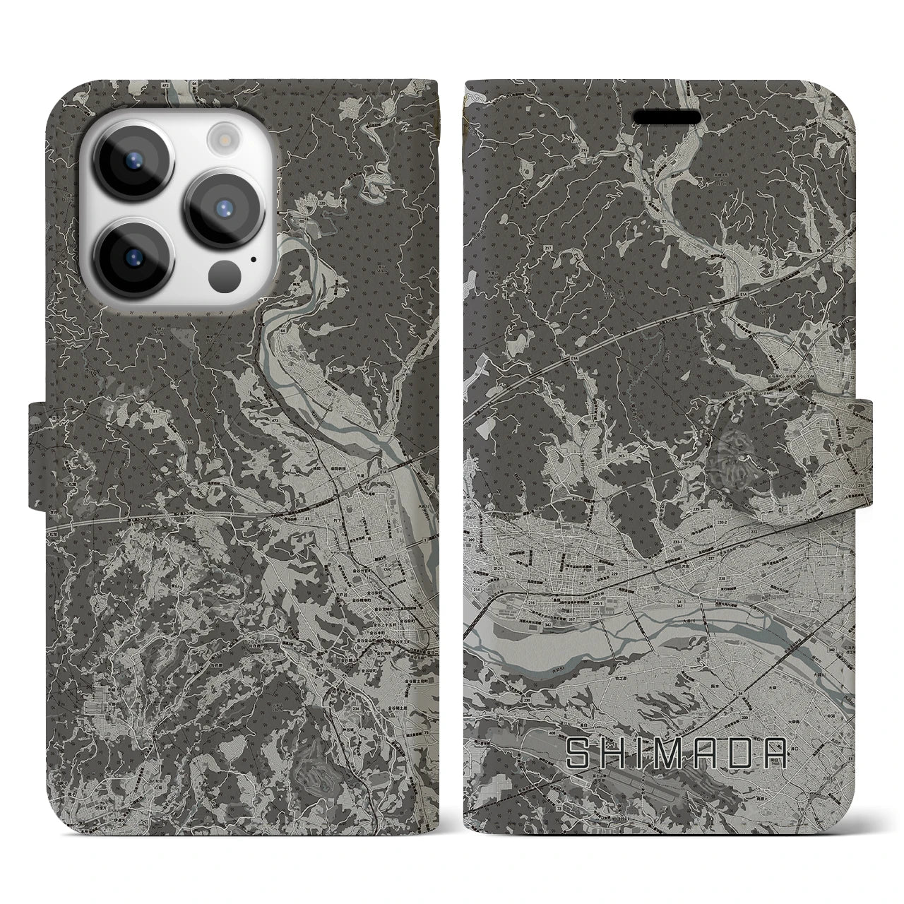 【島田(静岡県)】地図柄iPhoneケース(手帳タイプ)